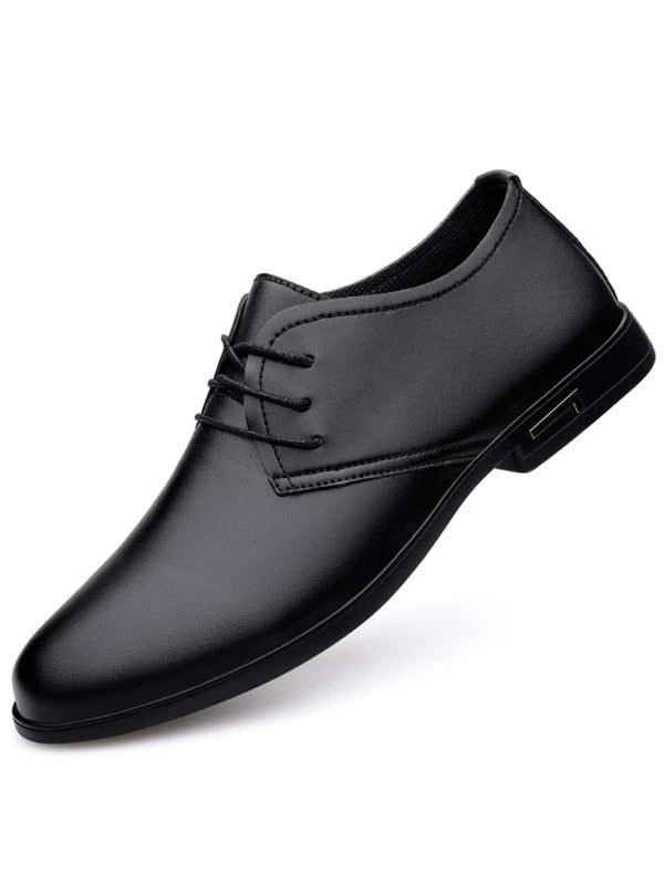 Men Lace-up Front Dress Shoes Black Derby Shoes