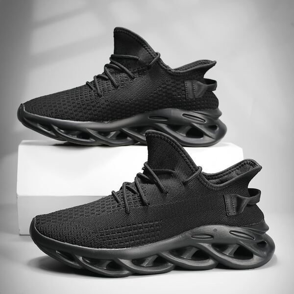 Men Minimalist Lace Up Front Running Shoes, Sporty Sneakers