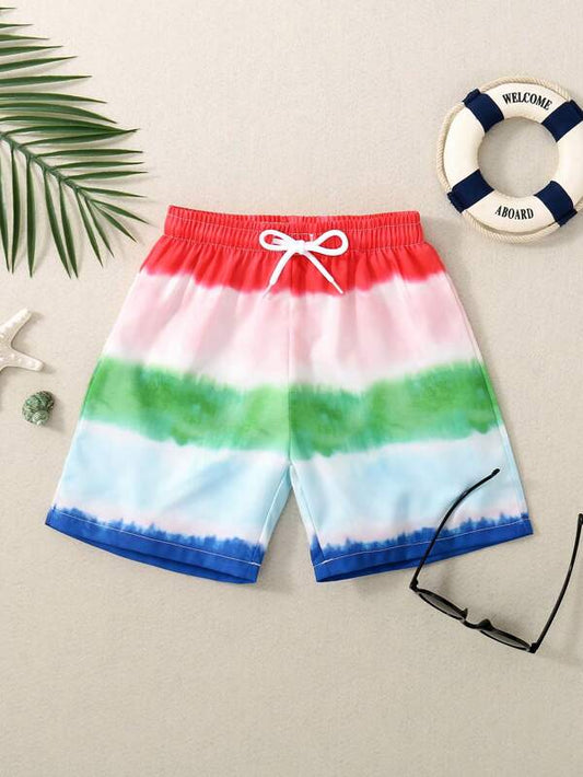 Toddler Boys Ombre Drawstring Waist Swim Shorts