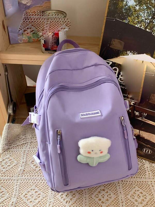 12.2 Inches Long 4.7 Inches Wide 15.7 Inches High Nylon Solid Color Casual High Capacity College Style Classic Backpack