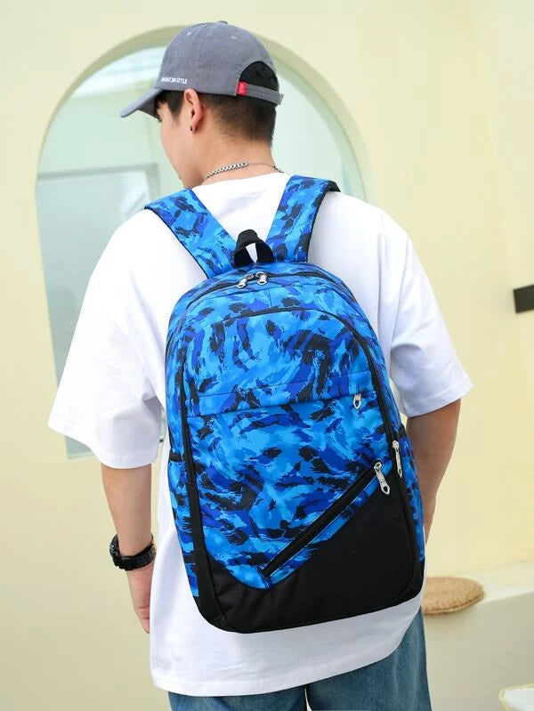 3pcs Men Graphic Print Casual Daypack Set