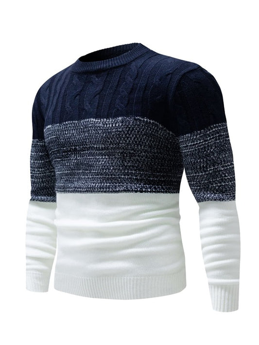 Manfinity Homme Men Color Block Cable Knit Sweater