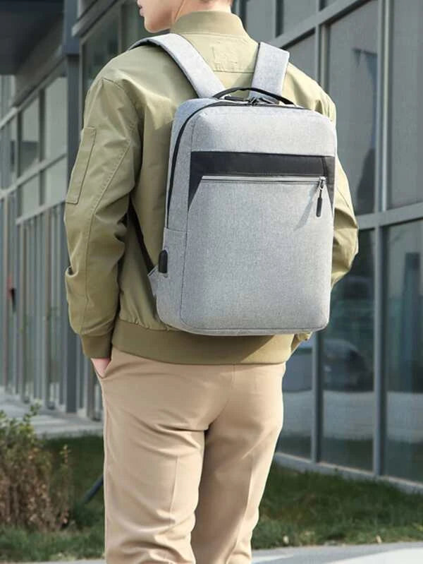 3pcs Men Two Tone Laptop Backpack Set