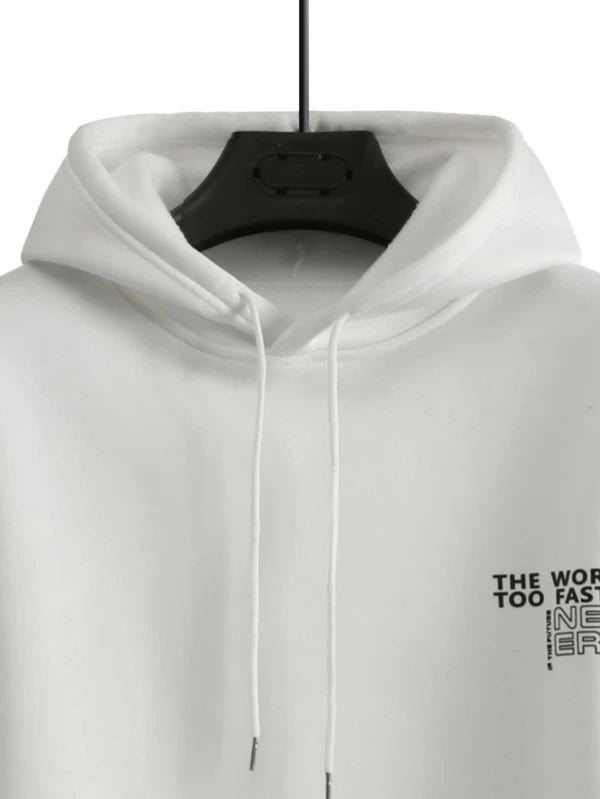 Men Slogan Graphic Drop Shoulder Drawstring Hoodie