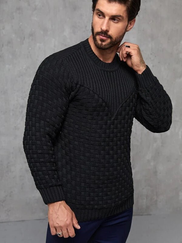 Manfinity Homme Men Solid Textured Sweater