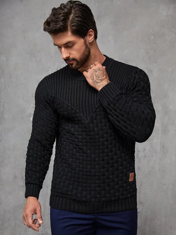 Manfinity Homme Men Solid Textured Sweater