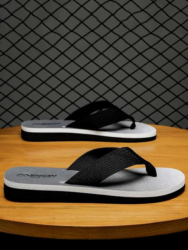 Men Letter Graphic Flip Flops