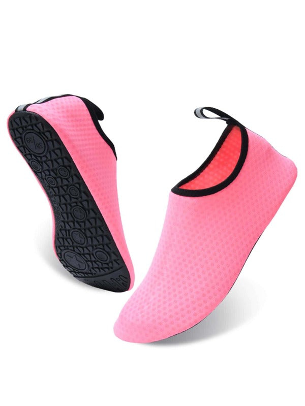 1pair Sporty Sneakers, Slip On Pink Anti-slip Creek Shoes