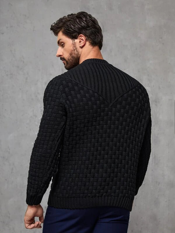 Manfinity Homme Men Solid Textured Sweater