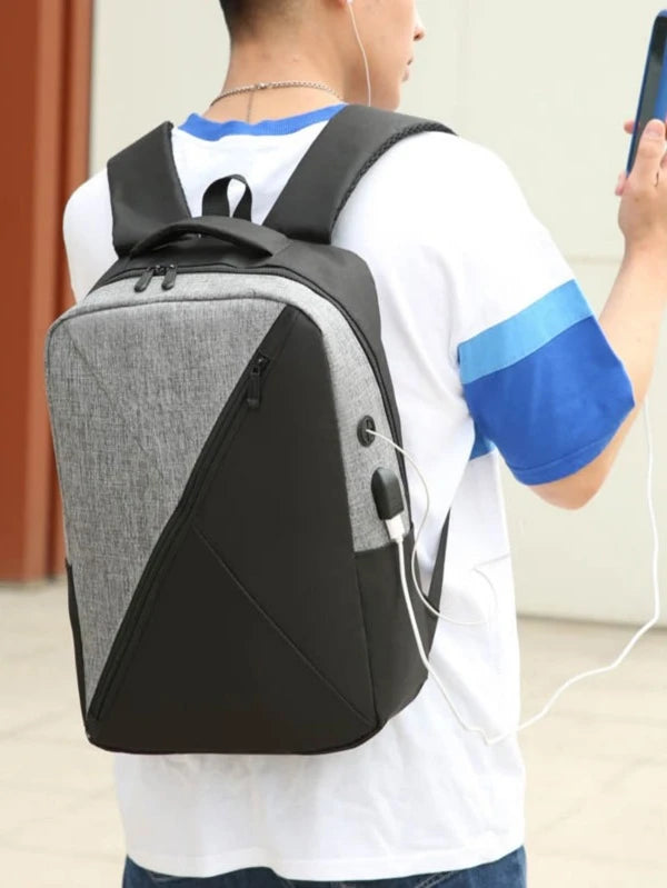 3pcs Men Two Tone Laptop Backpack Set