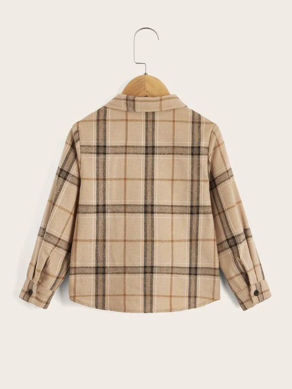 SHEIN Kids EVRYDAY Toddler Boys Tartan Print Shirt