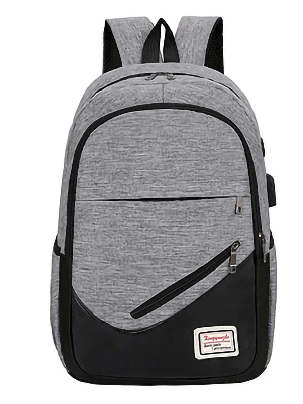 3pcs Men Patch Detail Backpack Set