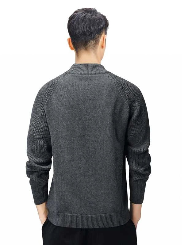 Men Solid Raglan Sleeve Sweater