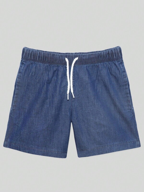 Toddler Boys Drawstring Waist Denim Shorts