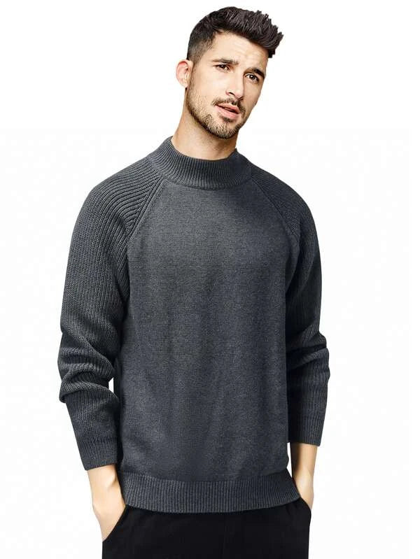 Men Solid Raglan Sleeve Sweater