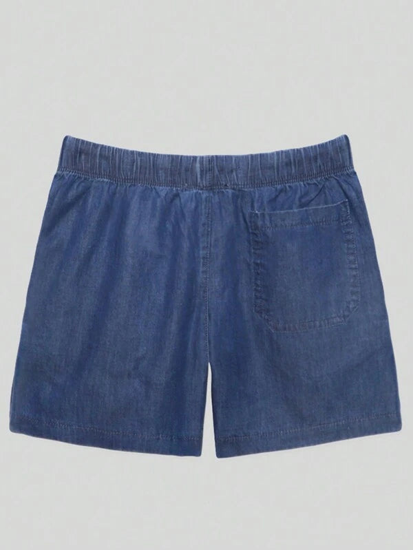 Toddler Boys Drawstring Waist Denim Shorts