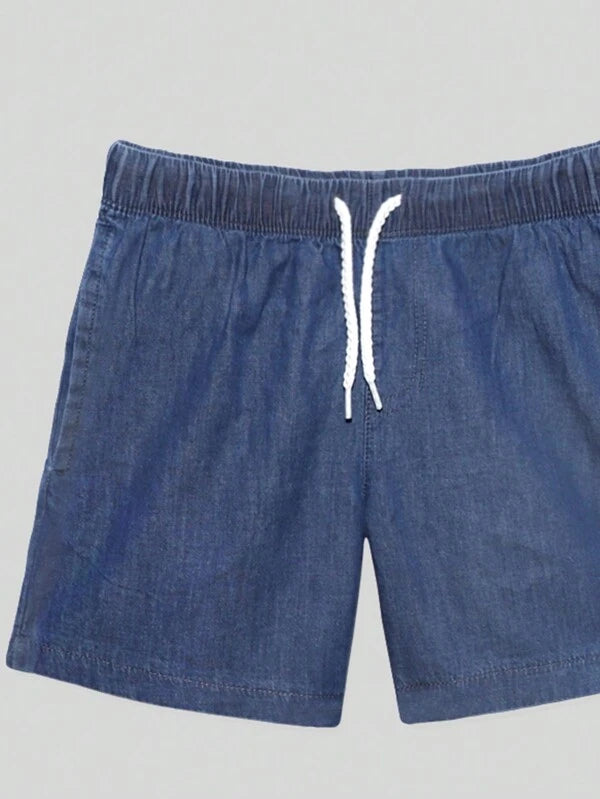 Toddler Boys Drawstring Waist Denim Shorts