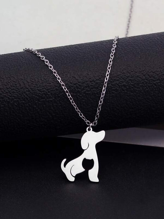 Fashionable and Popular Men Dog Charm Necklace Stainless Steel for Jewelry Gift and for a Stylish Look