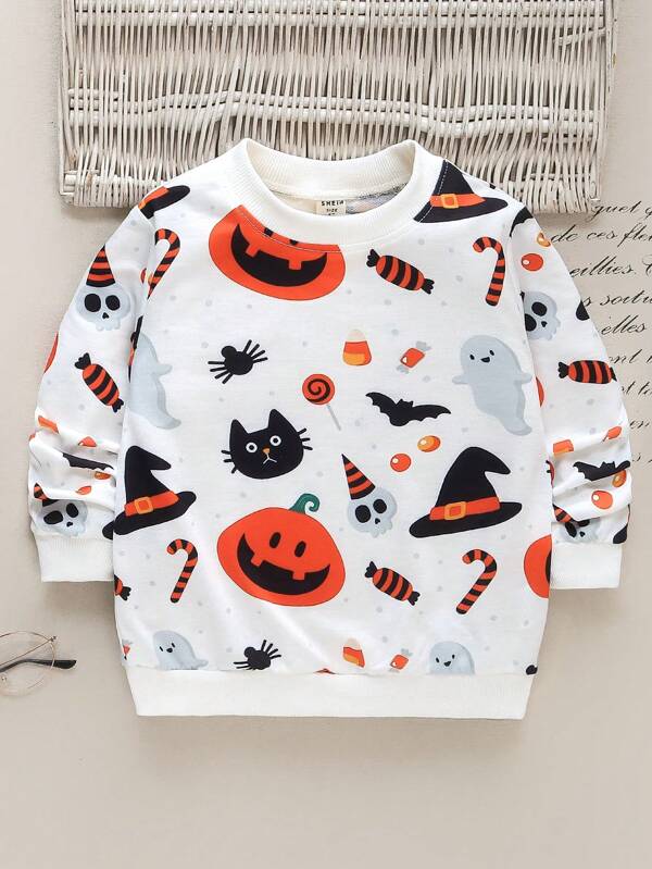 Young Boy Halloween Print Sweatshirt