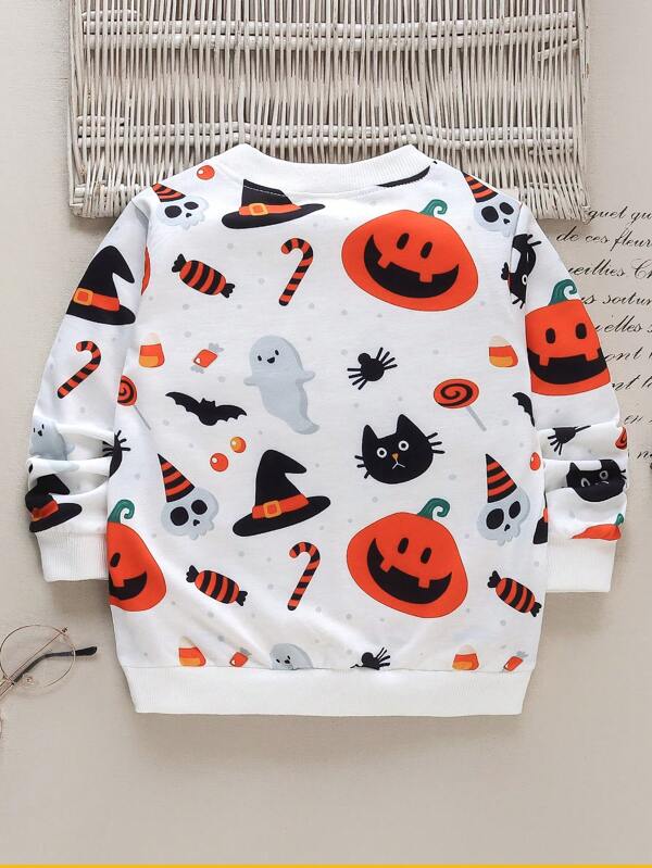 Young Boy Halloween Print Sweatshirt