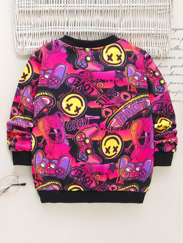 Young Boy Cartoon Graphic Sweatshirt