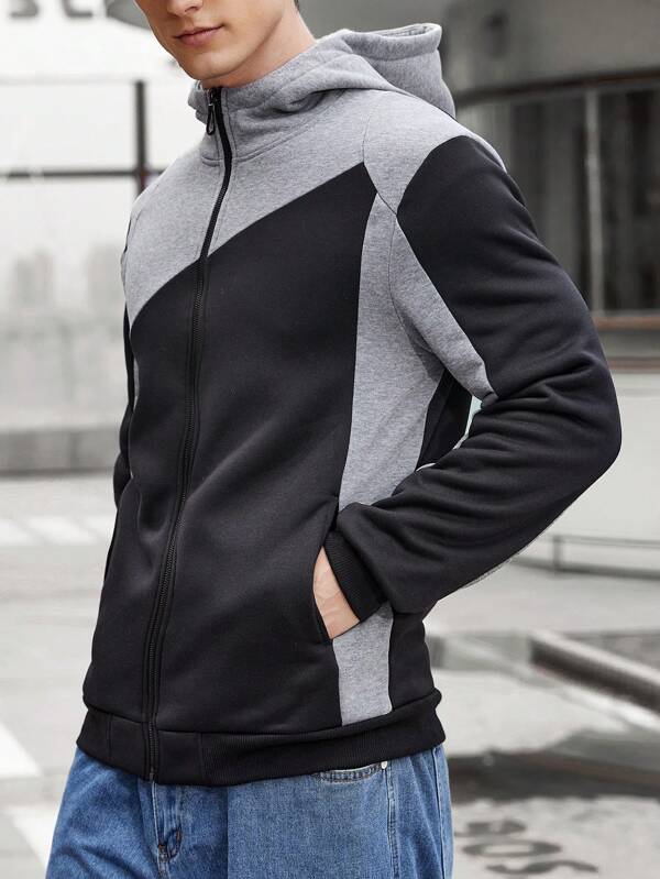 Manfinity Sporsity Men Colorblock Zip Up Hoodie