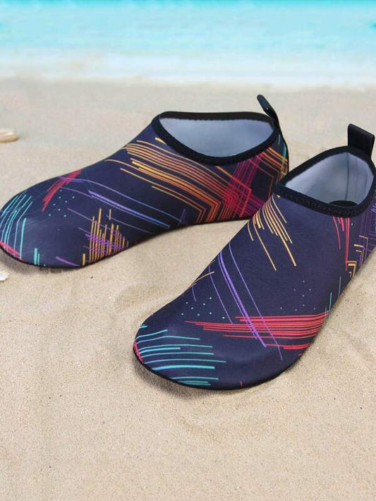Sporty Water Shoes For Women, Striped Pattern Aqua Socks