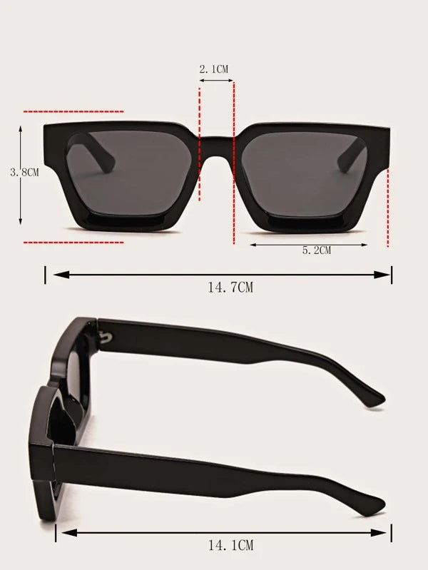 1pair Unisex Geometric Frame Fashionable Sunglasses For Outdoor