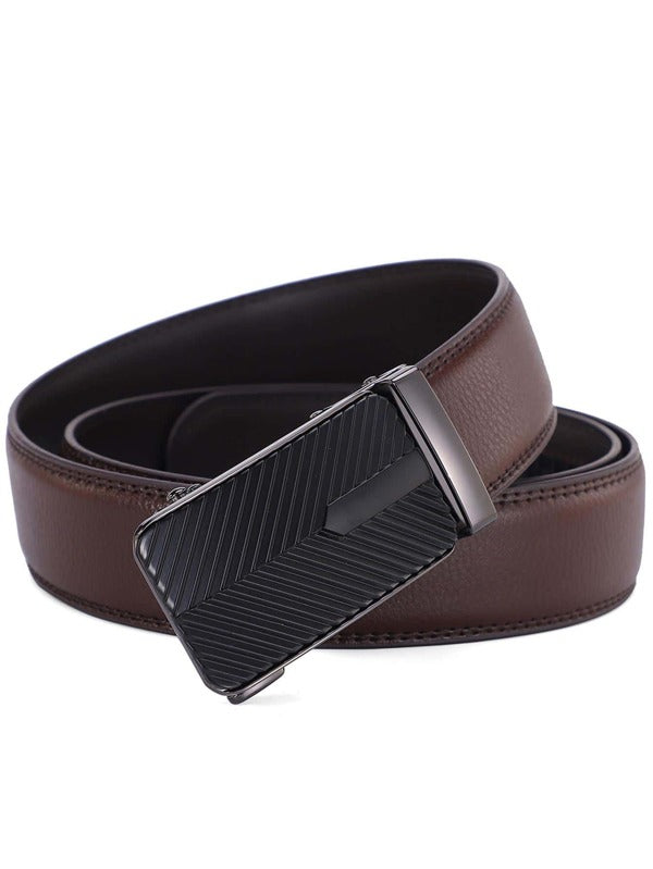 1pc Men Automatic Buckle Decor Fashion Belt For Daily Decoration