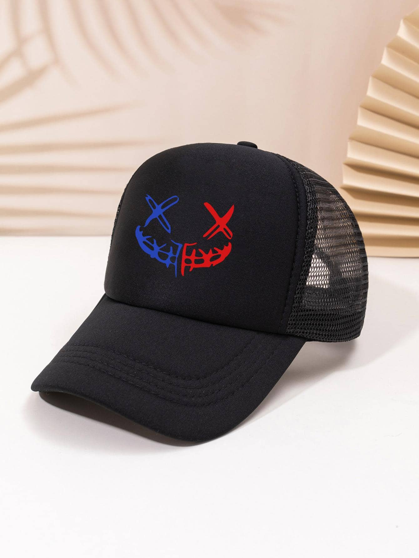 1pc Men Expression Print Fashionable Trucker Hat, For Daily Life