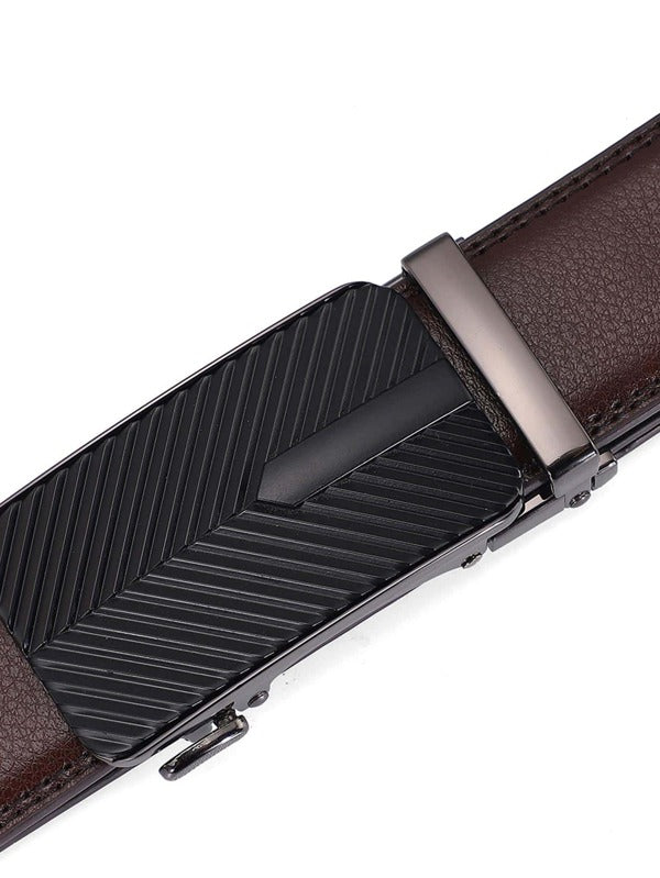 1pc Men Automatic Buckle Decor Fashion Belt For Daily Decoration