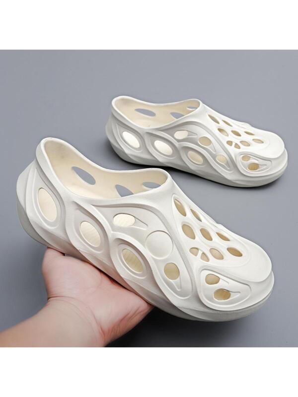 Men Slip On Hollow Out Vented Clogs, Casual EVA Clogs For Beach