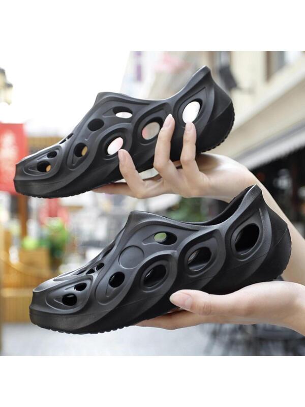 Men Slip On Hollow Out Vented Clogs, Casual EVA Clogs For Beach