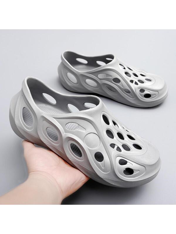 Men Slip On Hollow Out Vented Clogs, Casual EVA Clogs For Beach