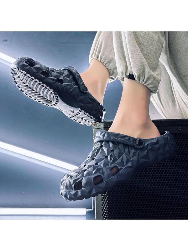 Men Hollow Out Multi-way Wear Non Slip Clogs, Fashionable Outdoor EVA Vented Clogs