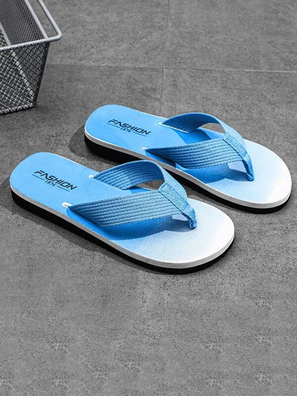 Men Letter Graphic Flip Flops