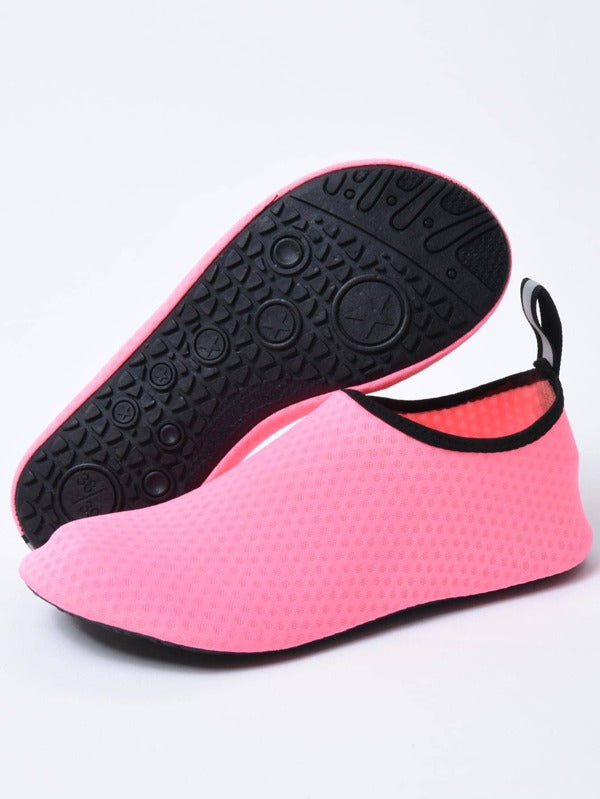 1pair Sporty Sneakers, Slip On Pink Anti-slip Creek Shoes