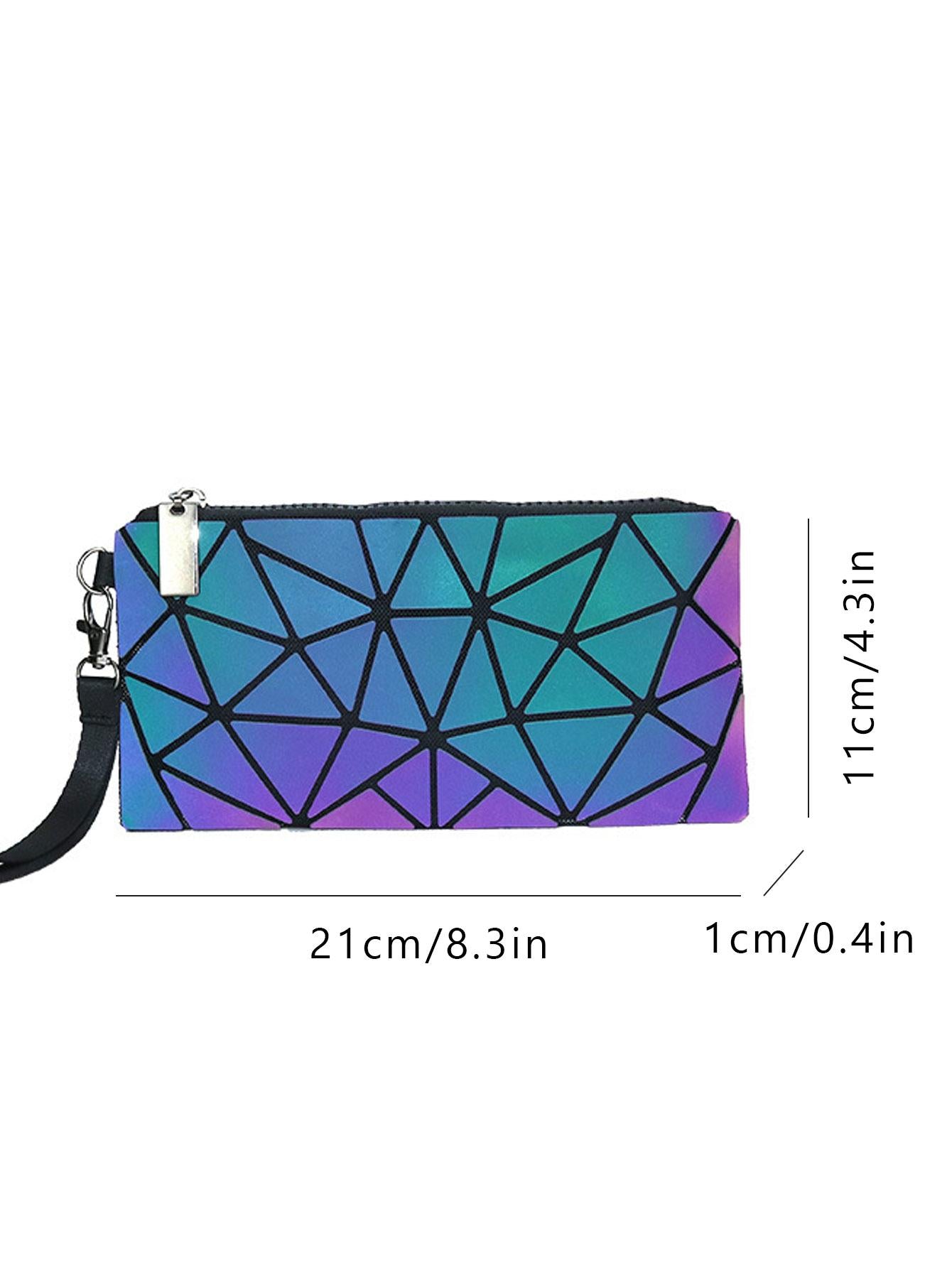 Small Geometric Pattern Luminous Wristlet Clutch Bag