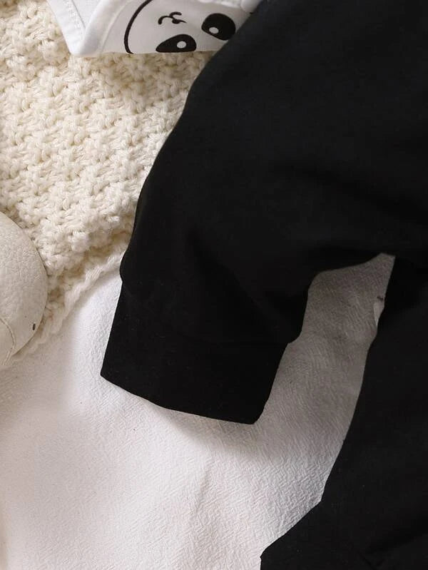 Newborn Baby Panda Print Bodysuit & Pants