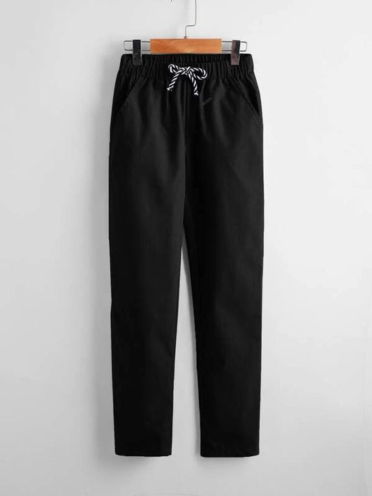 SHEIN Kids EVRYDAY Boys Slant Pocket Solid Pants