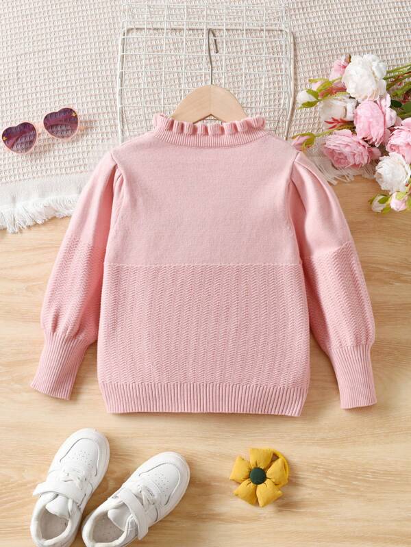 Young Girl Ruffle Trim Sweater