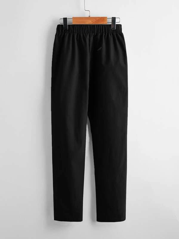 SHEIN Kids EVRYDAY Boys Slant Pocket Solid Pants