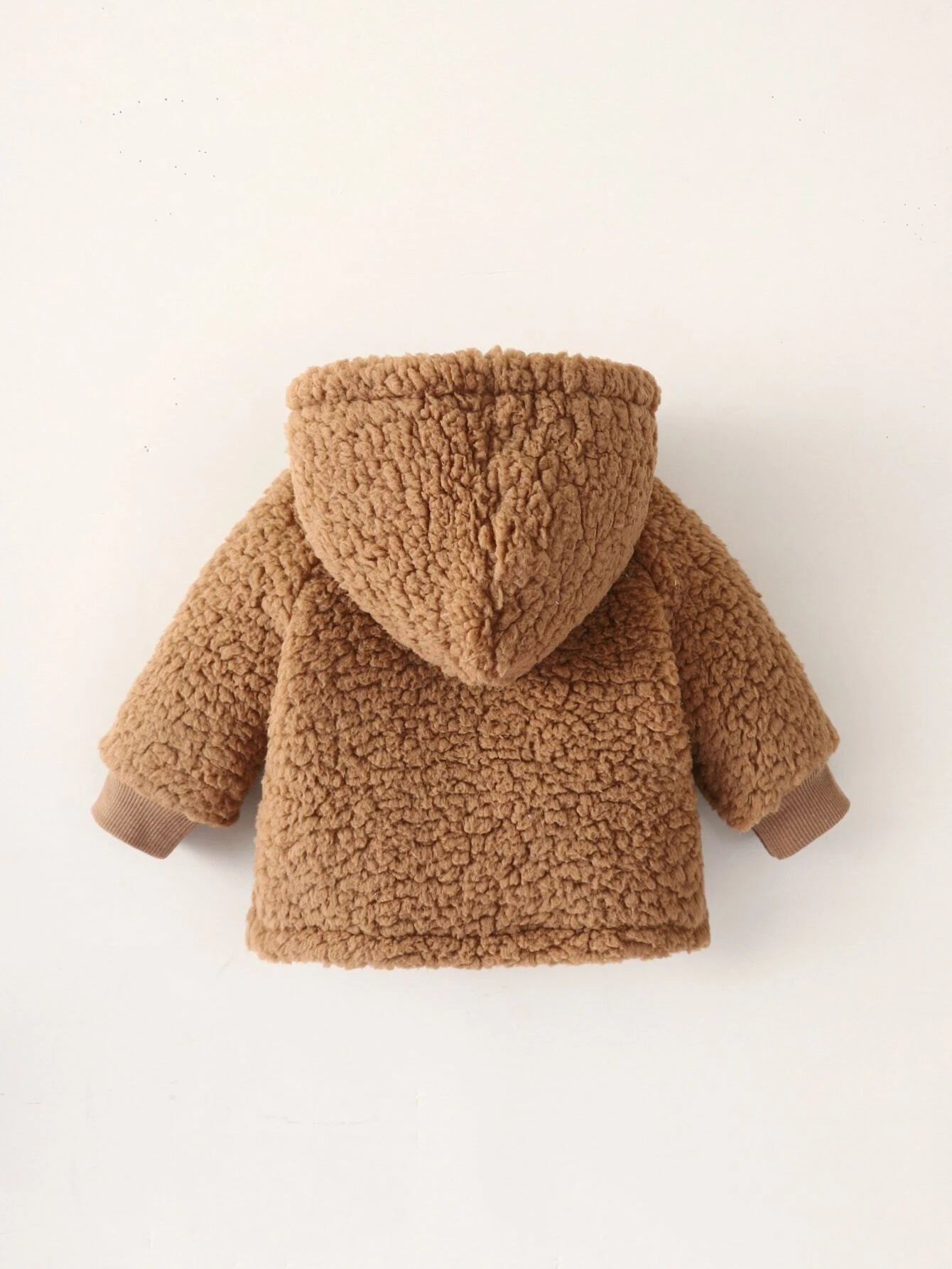 Newborn Baby Bear Patched Hooded Teddy Jacket