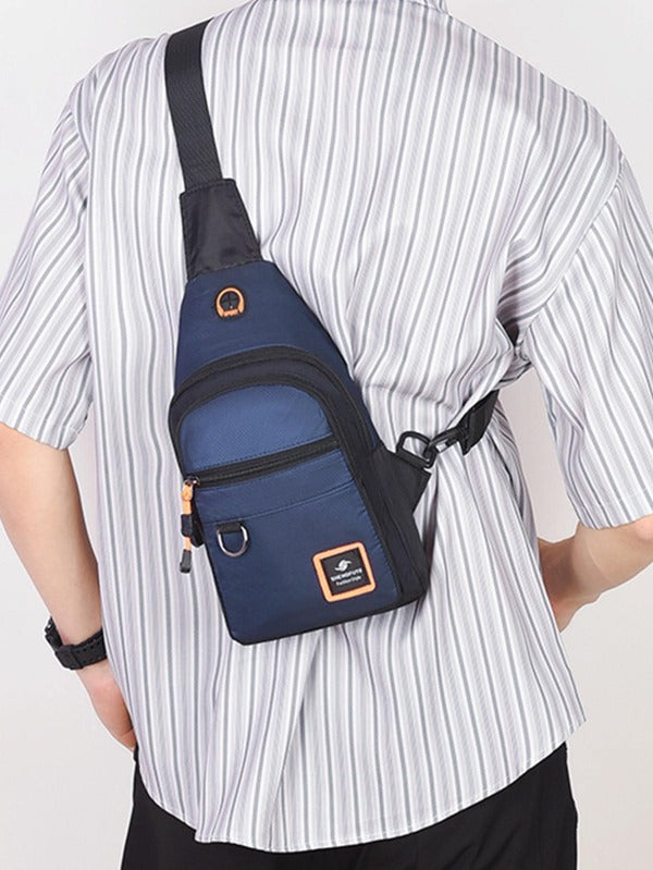 Mini Color Block Letter Printed Fashion Waist Bag