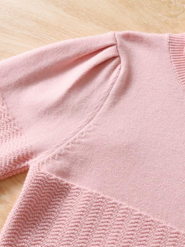 Young Girl Ruffle Trim Sweater