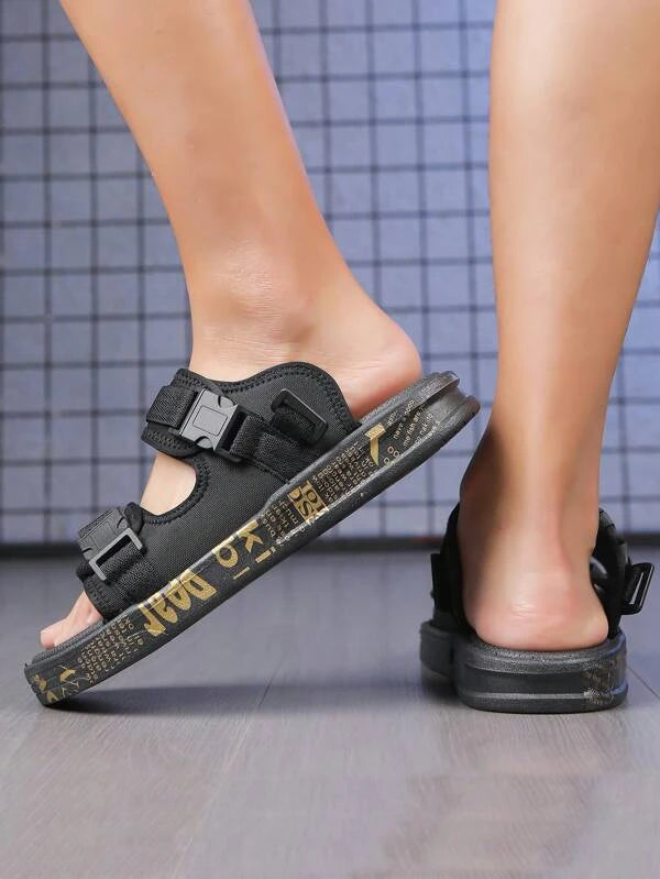 Men Release Buckle Sandals, Sporty Summer Fabric Sport Sandals