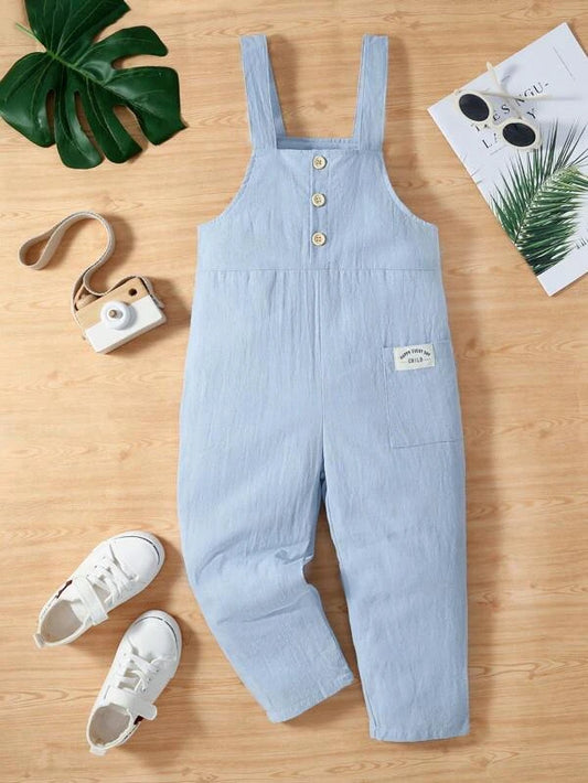 Toddler Boys Letter Patched Detail Overall Jumpsuit