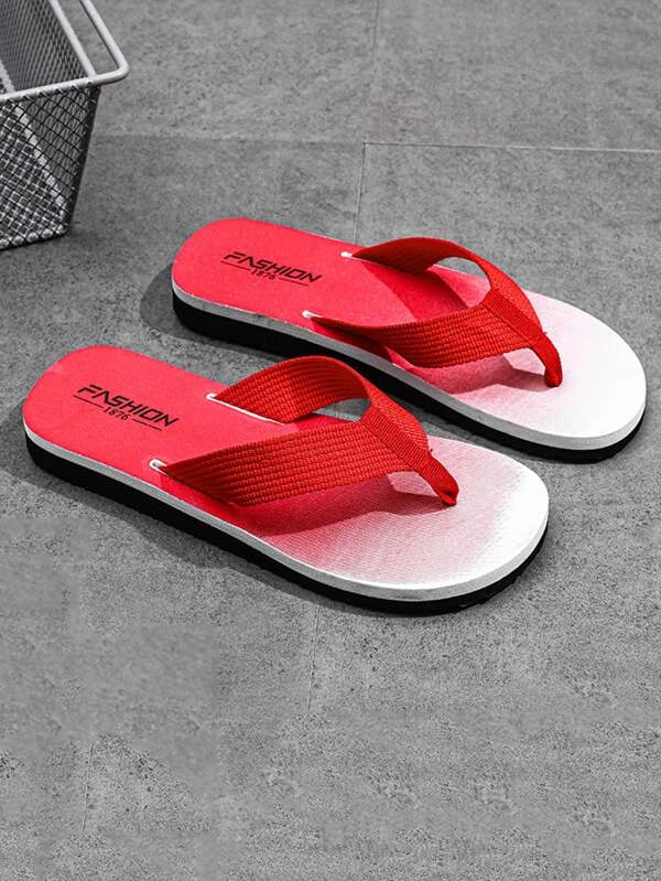 Men Letter Graphic Flip Flops