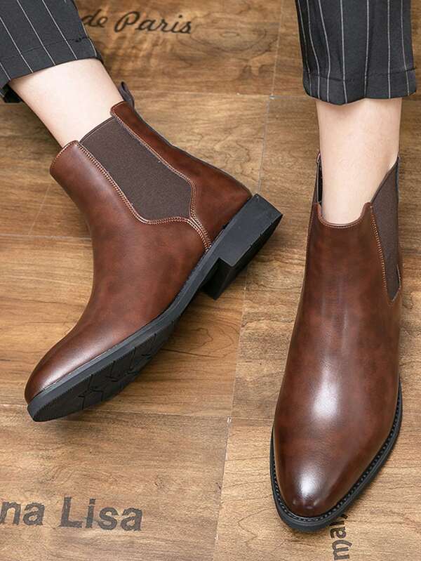 Men Minimalist Slip-On Chelsea Boots, Fashion Outdoor Ankle Boots