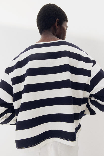 Oversized boat-neck top